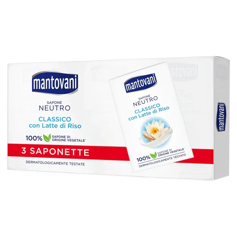MANTOVANI SAPONETTE NEUTRE CLASSICHE 3X90 GR - Profumeria Cera