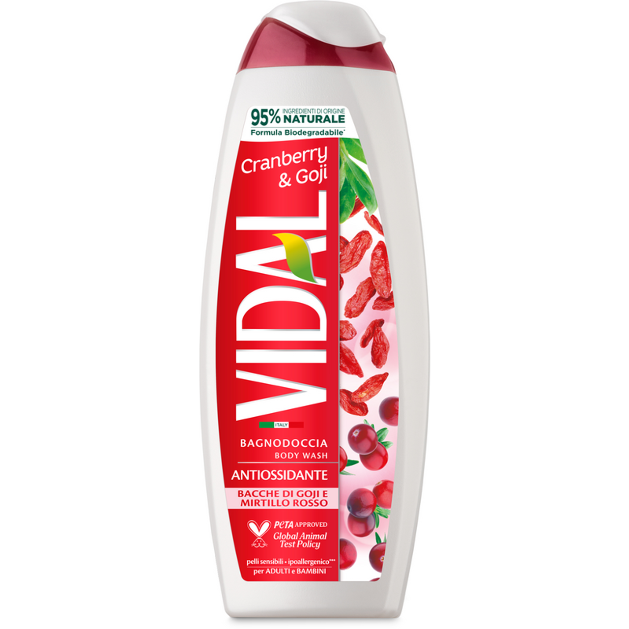 VIDAL BACCHE DI GOJI E MIRTILLO ROSSO BAGNOSCHIUMA 500 ML