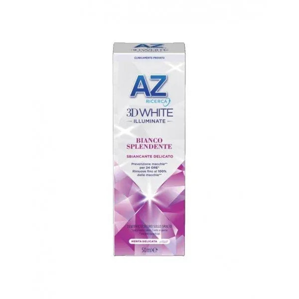 AZ 3D WHITE ILLUMINATE BIANCO SPLENDENTE DENTIFRICIO 50 ML - Profumeria Cera