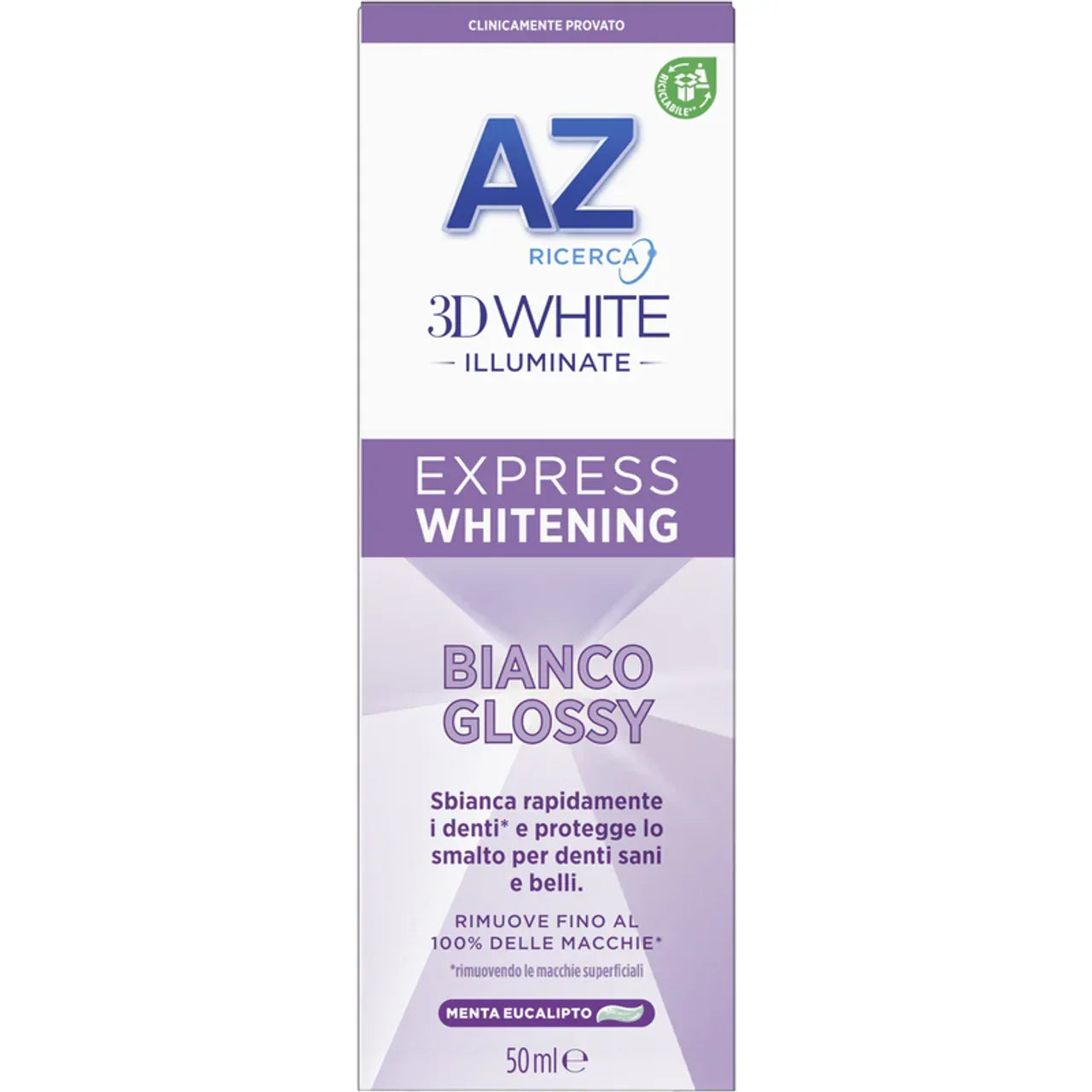 AZ 3D WHITE ILLUMINATE BIANCO GLOSSY DENTIFRICIO 50 ML - Profumeria Cera