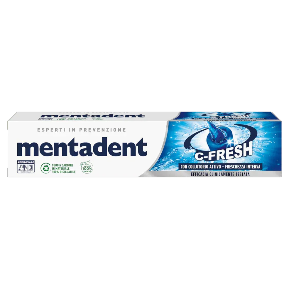 MENTADENT C-FRESH CON COLLUTORIO DENTIFRICIO 75 ML - Profumeria Cera