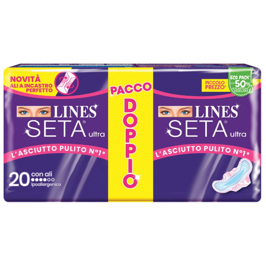 LINES SETA ULTRA CON ALI ASSORBENTI 20 PZ
