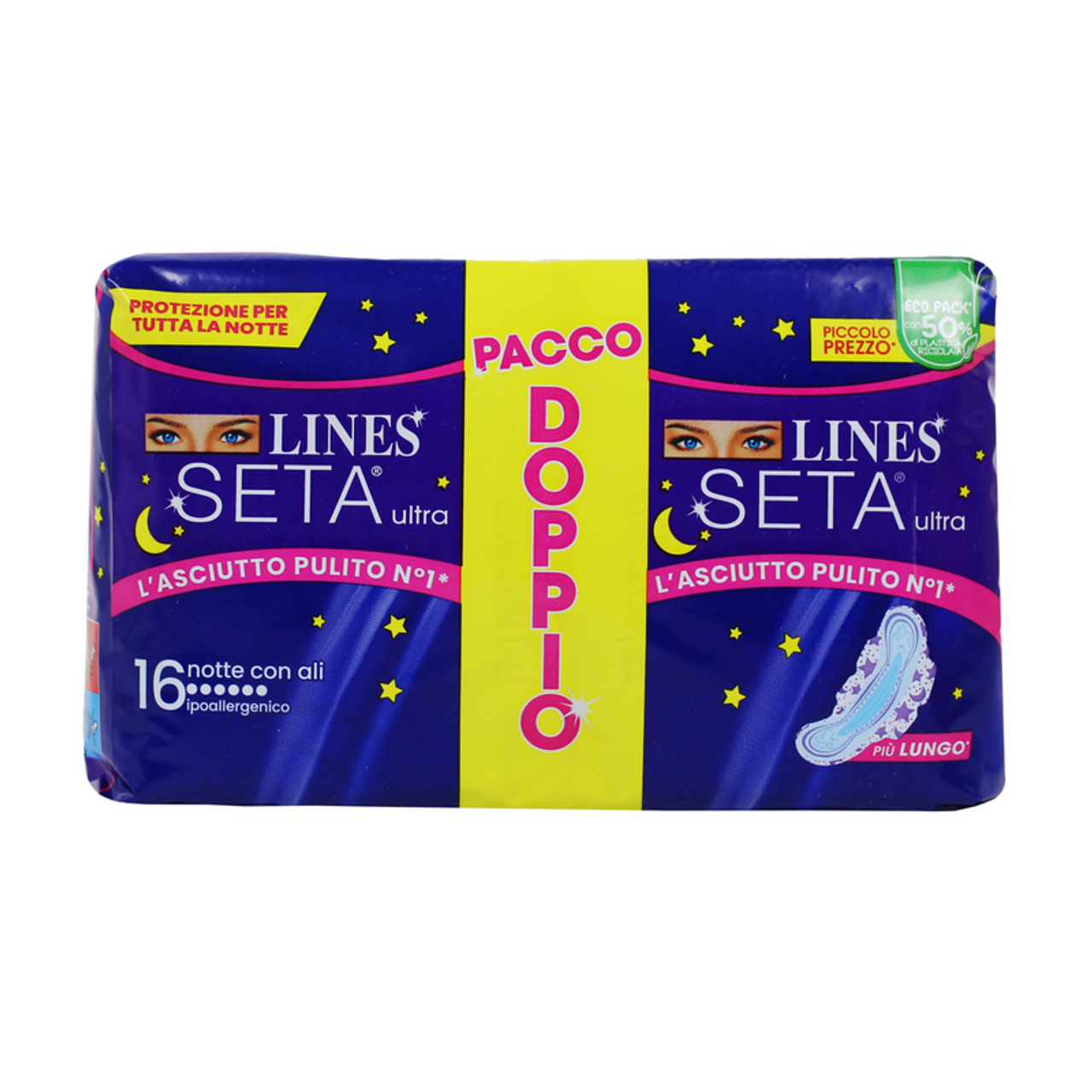 LINES SETA ULTRA NOTTE CON ALI ASSORBENTI 16 PZ