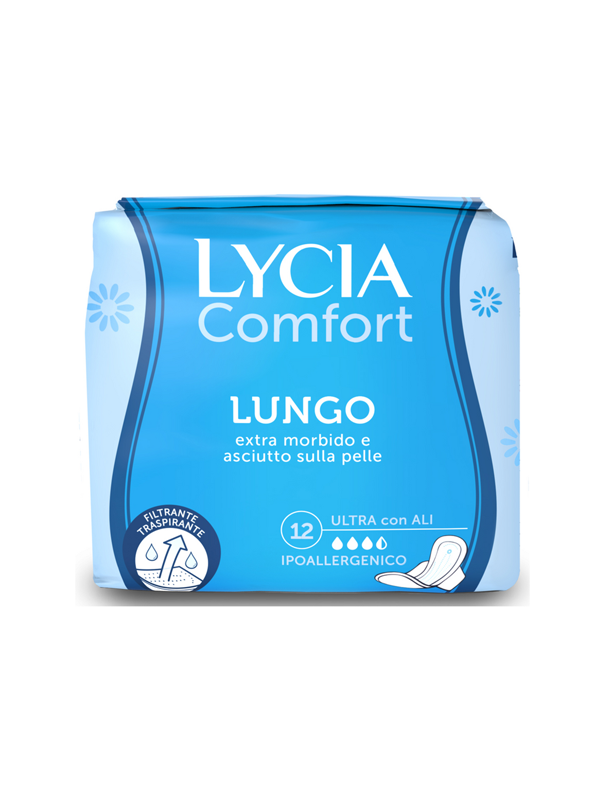 LYCIA COMFORT LUNGO CON ALI ASSORBENTI 12 PZ
