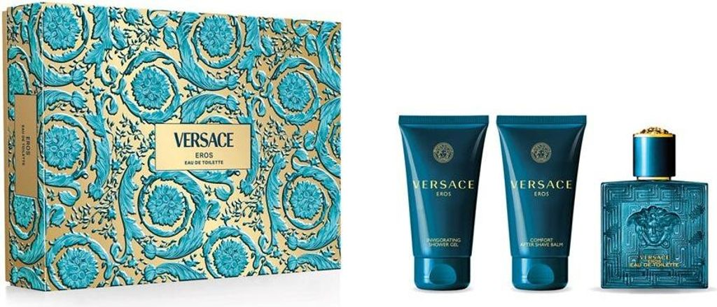 VERSACE EROS CONFEZIONE REGALO UOMO EDT 50 ML+DOPOBARBA 50 ML+BAGNO 50 ML