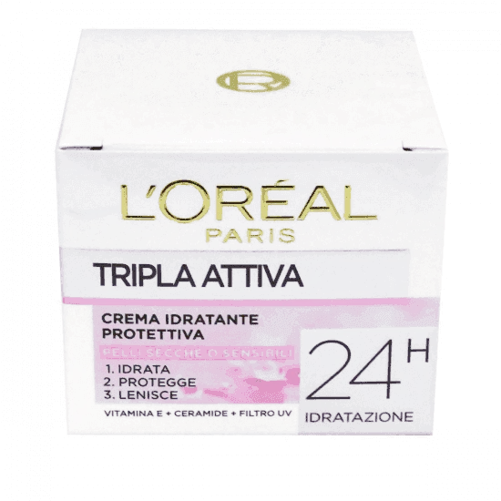 L'OREAL TRIPLA ATTIVA CREMA VISO PELLI SECCHE E SENSIBILI 50 ML - Profumeria Cera