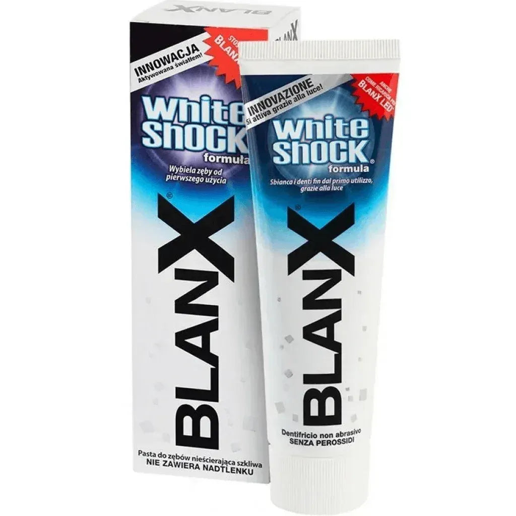 BLANX WHITE SHOCK DENTIFRICIO ANTIMACCHIA 75 ML - Profumeria Cera