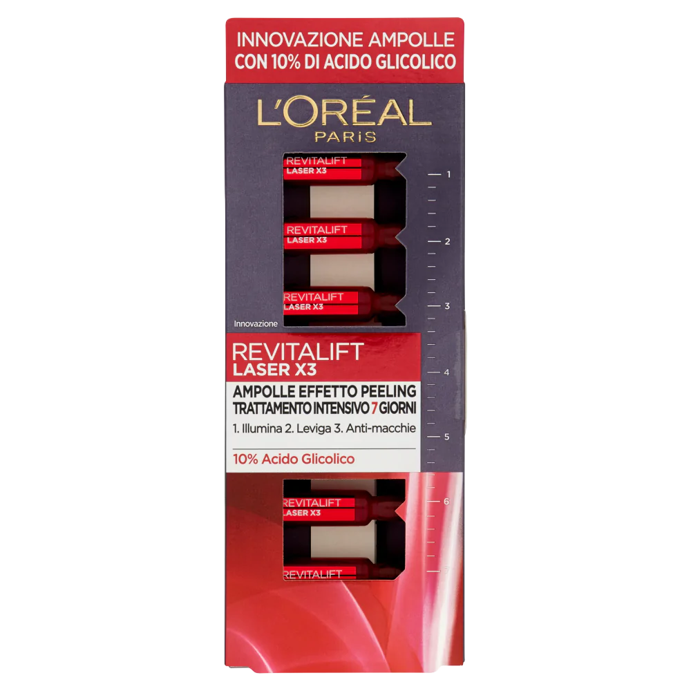 L'OREAL REVITALIFT LASER X 3 AMPOLLE EFFETTO PEELING VISO 6 PZ