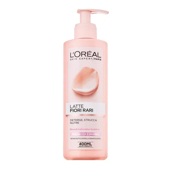L'OREAL FIORI RARI LATTE DETERGENTE PELLI SECCHE E SENSILBILI 400 ML - Profumeria Cera