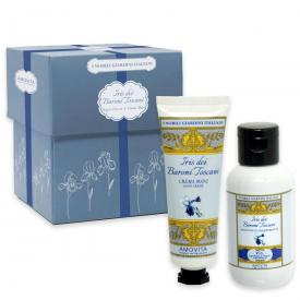 AMOVITA I NOBILI GIARDINI ITALIANI IRIS DEI BARONI TOSCANI COFANETTO BAGNO+CREMA MANI 100 ml+50ml