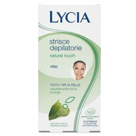 LYCIA NATURAL TOUCH STRISCE DEPILATORIE VISO 20 PZ - Profumeria Cera