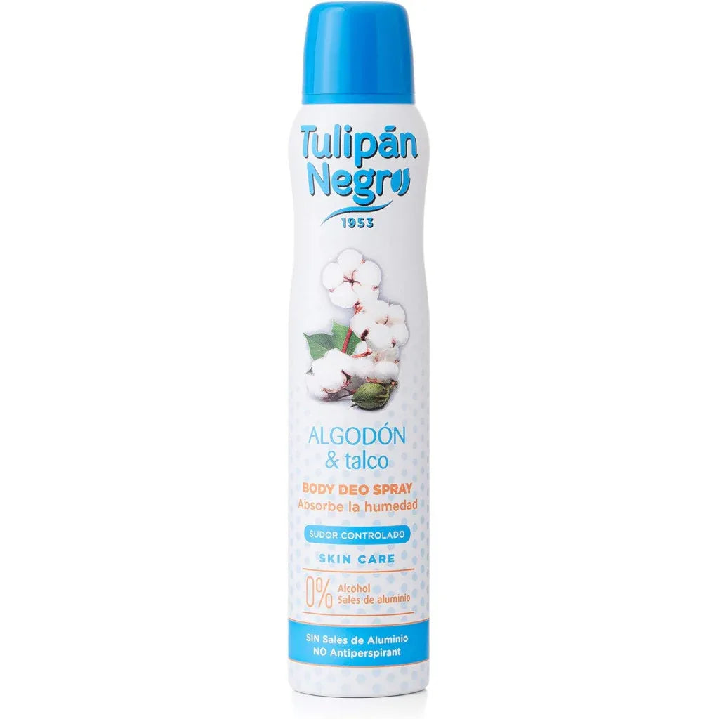 TULIPAN NEGRO ALGODON & TALCO DEODORANTE SPRAY 200 ML - Profumeria Cera