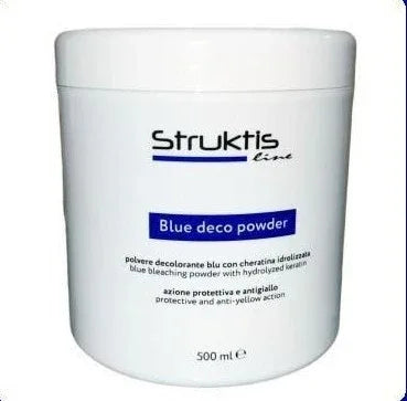 STRUCTIS BLUE DECO POWDER POLVERE DECOLORANTE PROTETTIVA E ANTI-GIALLO 500 ML - Profumeria Cera