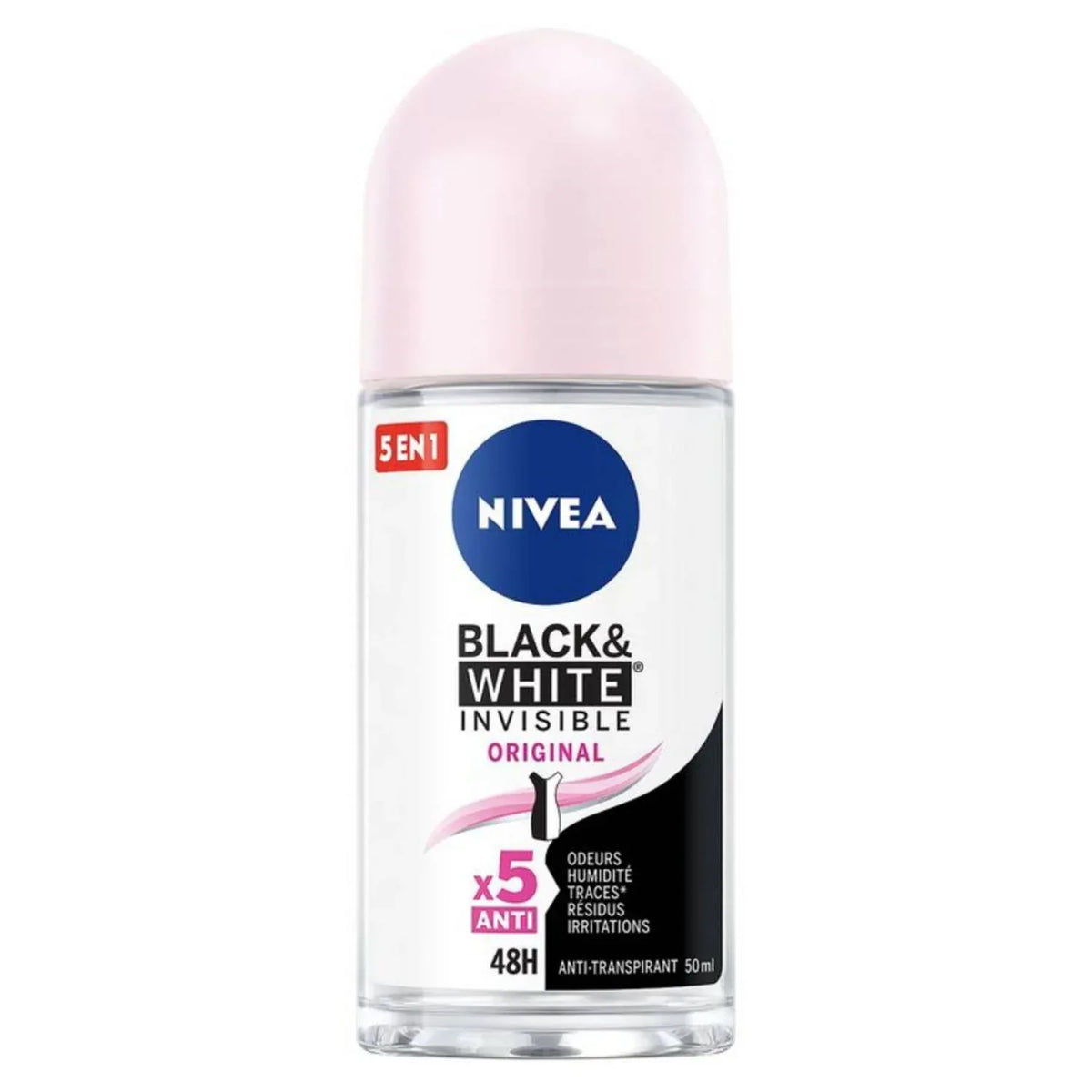 NIVEA BLACK & WHITE DEODORANTE ROLL-ON 50 ML - Profumeria Cera