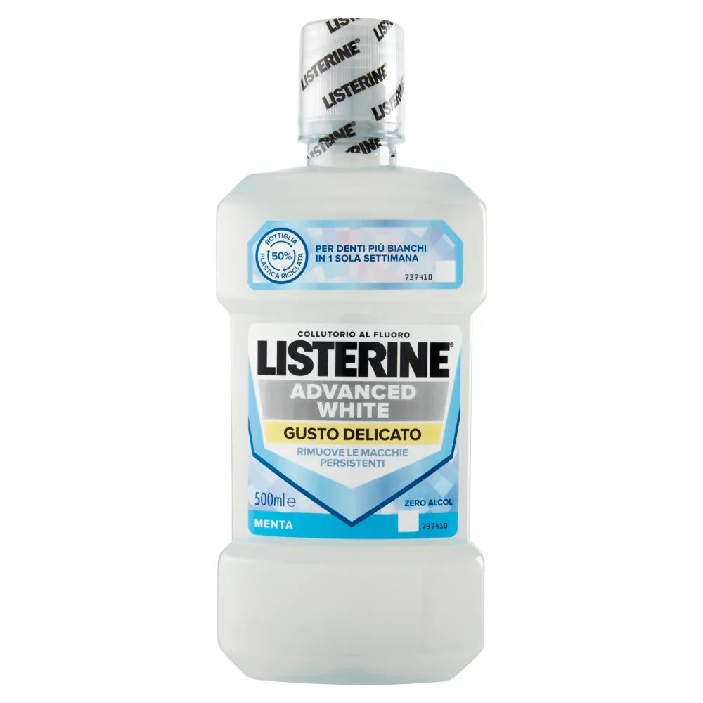 LISTERINE ADVANCED WHITE GUSTO DELICATO COLLUTORIO 500 ML - Profumeria Cera