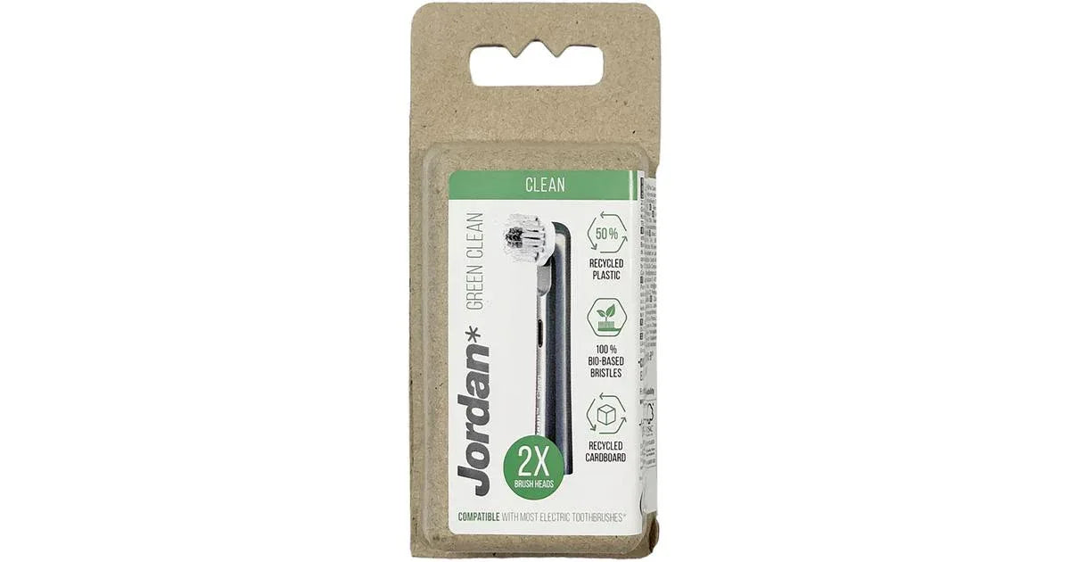 JORDAN GREEN CLEAN TESTINA DI RICAMBIO COMPATIBILE CON ORAL B 2 PZ - Profumeria Cera