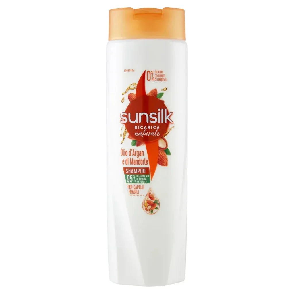 SUNSILK OLIO DI ARGAN E MANDORLE SHAMPOO PER CAPELLI FRAGILI 250 ML - Profumeria Cera