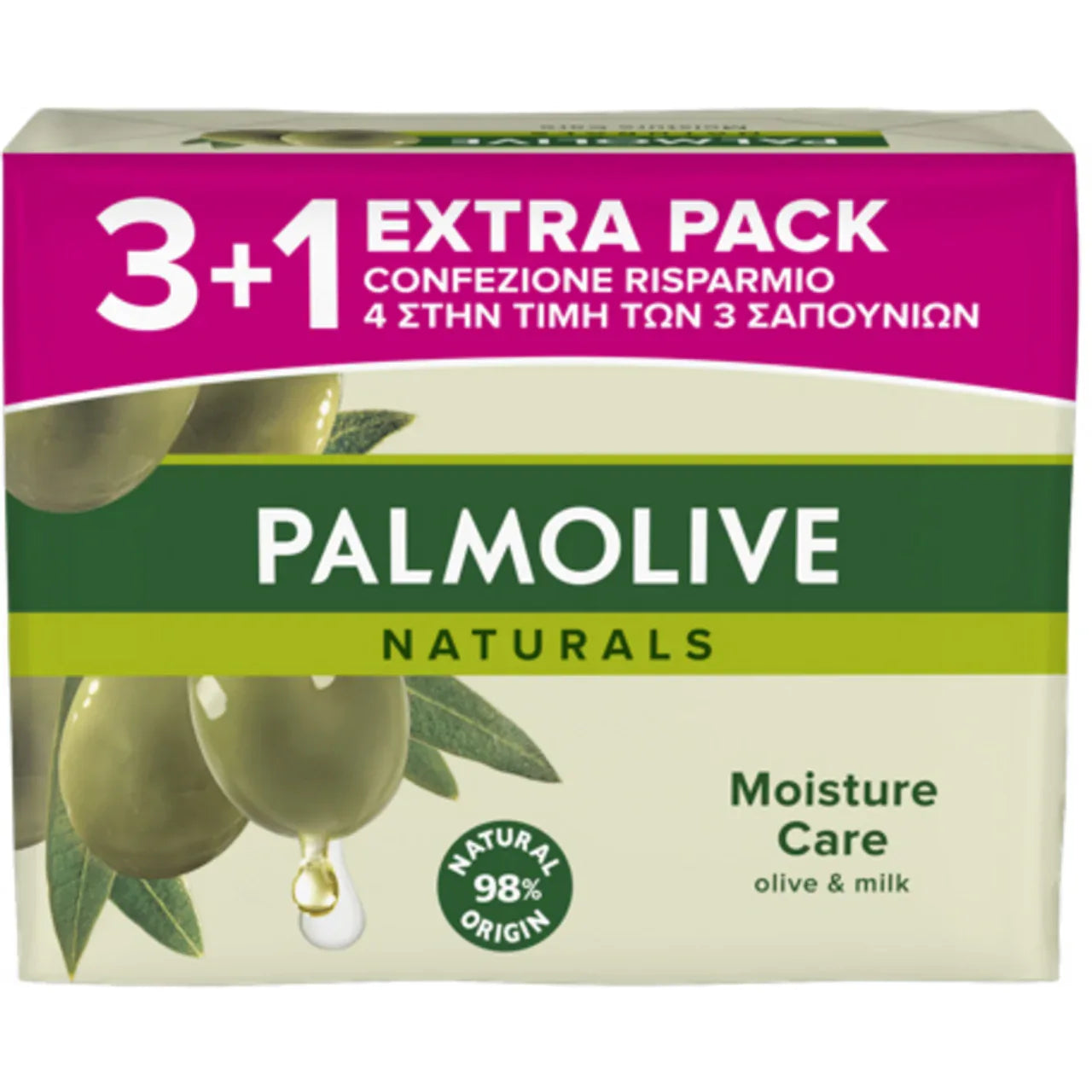 PALMOLIVE NATURALS OLIVA E LATTE SAPONETTE 4X90 GR - Profumeria Cera