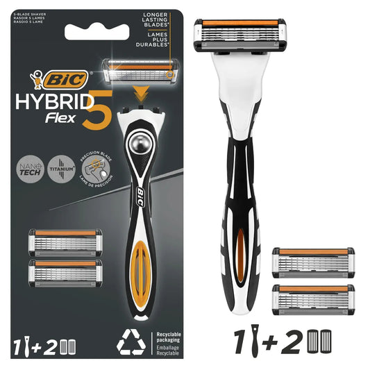 BIC HYBRID FLEX 5 RASOIO + 2 LAME RICARICHE - Profumeria Cera