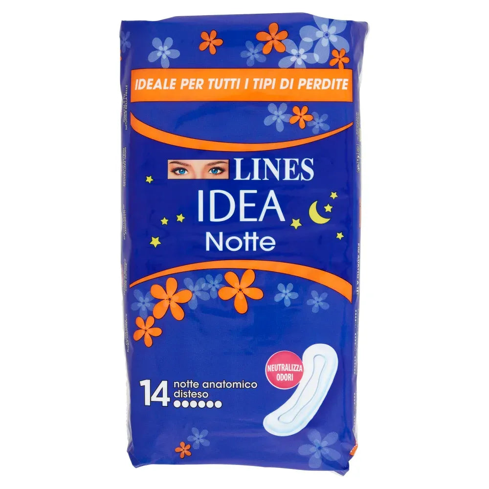 LINES IDEA NOTTE ASSORBENTI ANATOMICI 14 PZ - Profumeria Cera