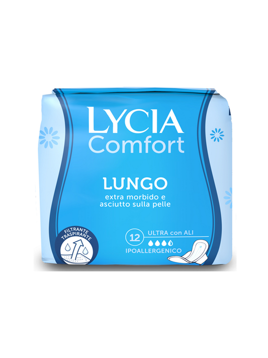 LYCIA COMFORT LUNGO CON ALI ASSORBENTI 12 PZ