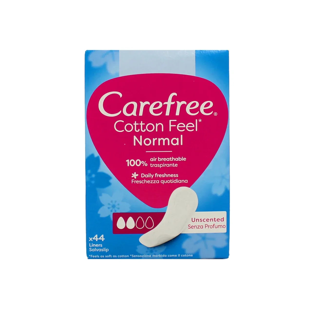 CAREFREE COTTON FEEL NORMAL SALVASLIP DISTESI 44 PZ - Profumeria Cera