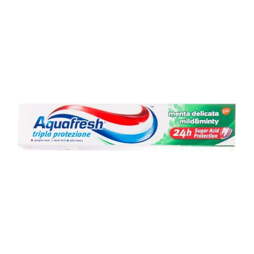 AQUAFRESH TRIPLA PROTEZIONE MENTA DELICATA DENTIFRICIO 75 ML - Profumeria Cera