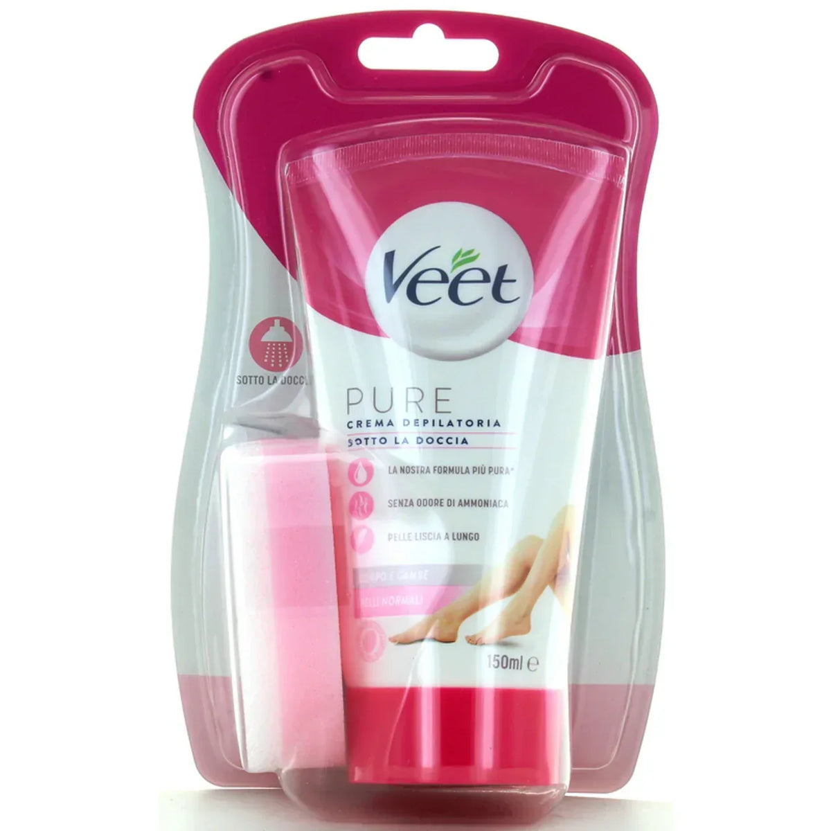 VEET PURE CREMA DEPILATORIA CORPO SOTTO LA DOCCIA PELLI NORMALI 150 ML - Profumeria Cera