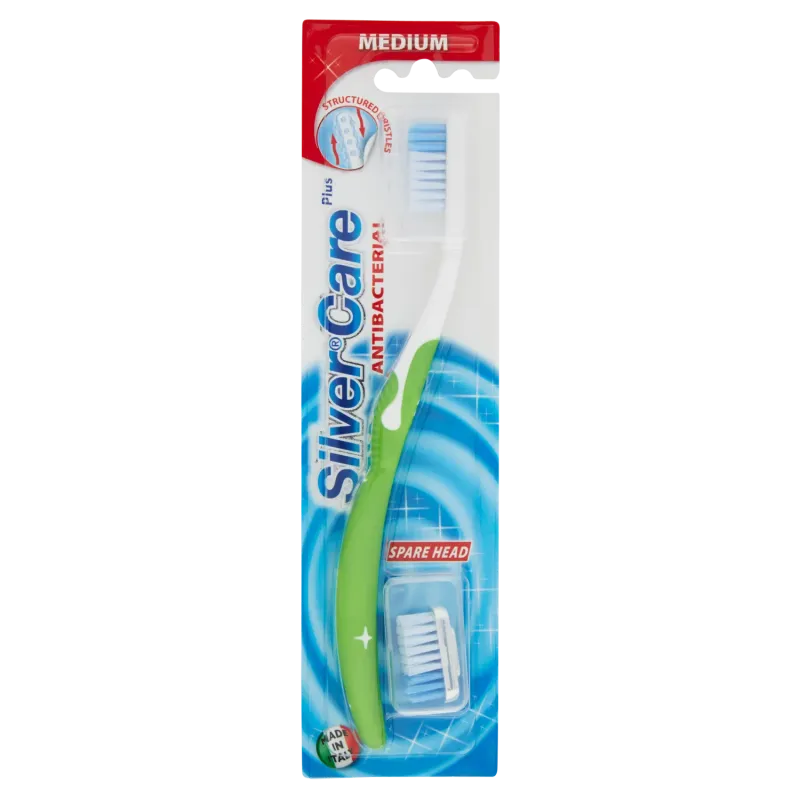 SILVER CARE PLUS SPAZZOLINO DENTI MEDIO CON RICAMBIO