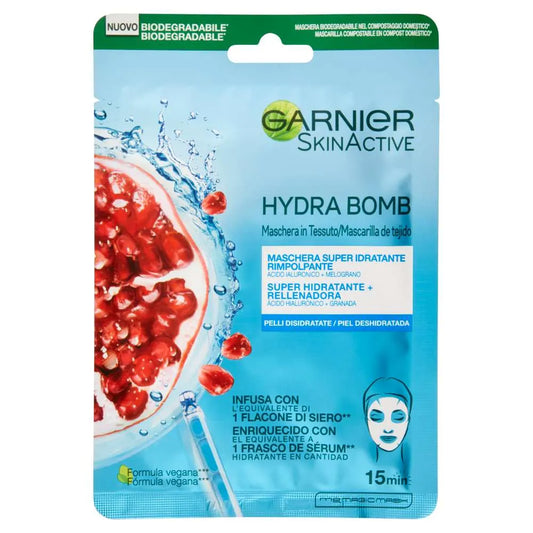 GARNIER HYDRA BOMB SUPER IDRATANTE MASCHERA IN TESSUTO MONOUSO 28 GR-PROFUMERIA CERA