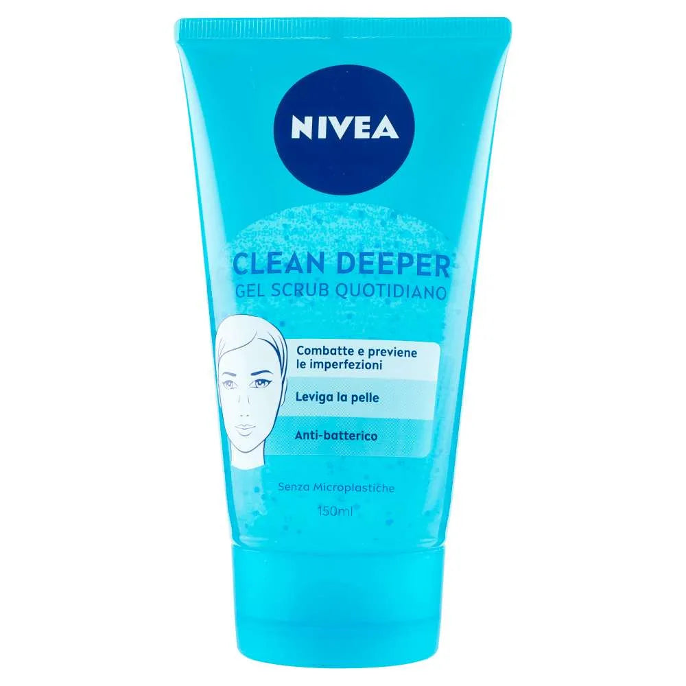NIVEA CLEAN DEEPER GEL SCRUB QUOTIDIANO VISO 150 ML-PROFUMERIA CERA