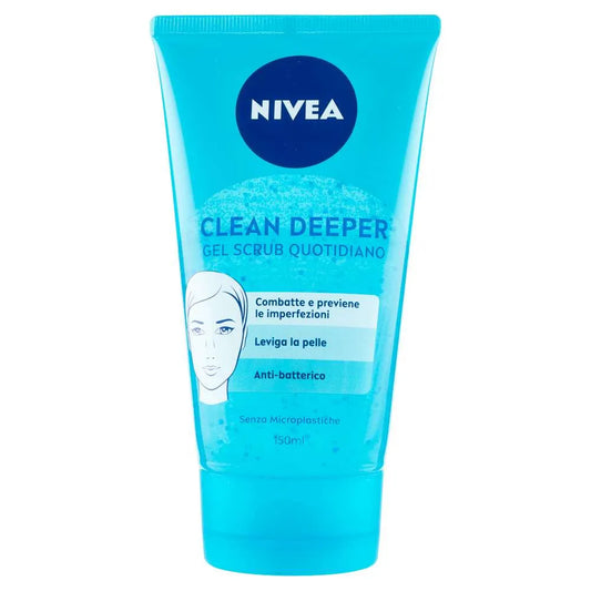 NIVEA CLEAN DEEPER GEL SCRUB QUOTIDIANO VISO 150 ML-PROFUMERIA CERA