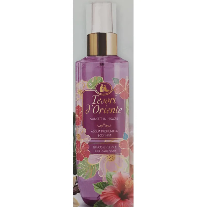 TESORI D'ORIENTE IBISCO E PEONIA ACQUA PROFUMATA CORPO 200 ML- PROFUMERIA CERA