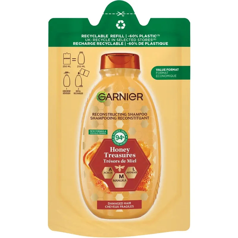 GARNIER ULTRA DOLCE TESORI DI MIELE SHAMPOO RICARICA 250 ML- PROFUMERIA CERA