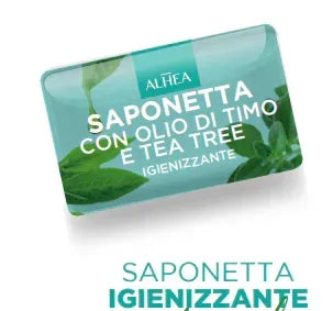 ALHEA SAPONETTA CON OLIO DI TIMO E TEA TREE IGIENIZZANTE 100 GR - Profumeria Cera